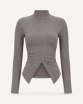 Komplet soft tailoring szary – top i spódnica