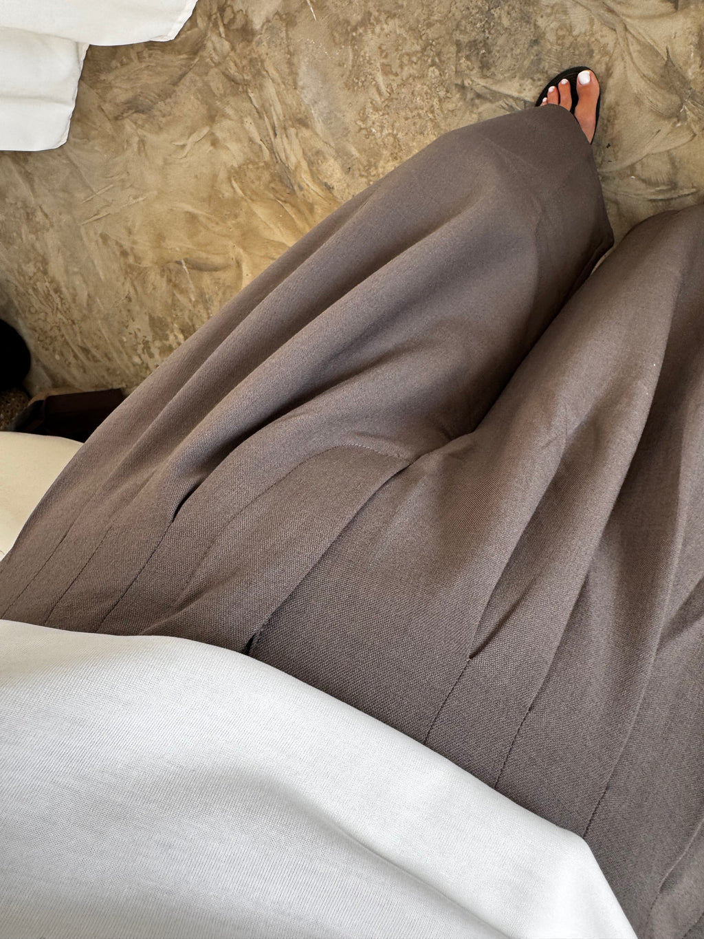 Spodnie szerokie taupe