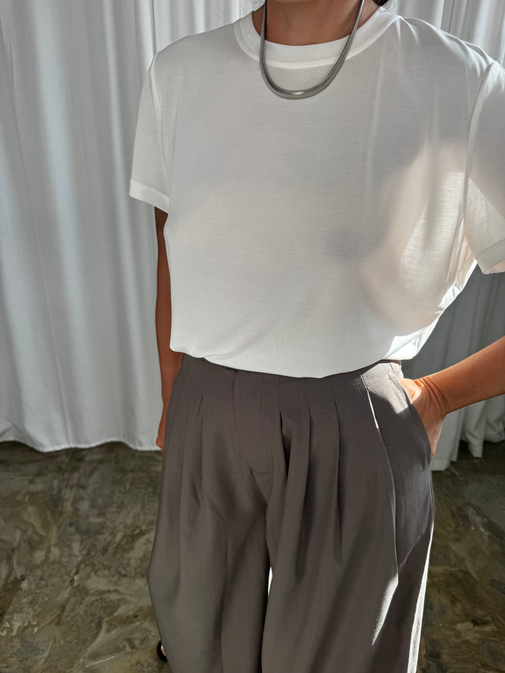 T-shirt white natural soft