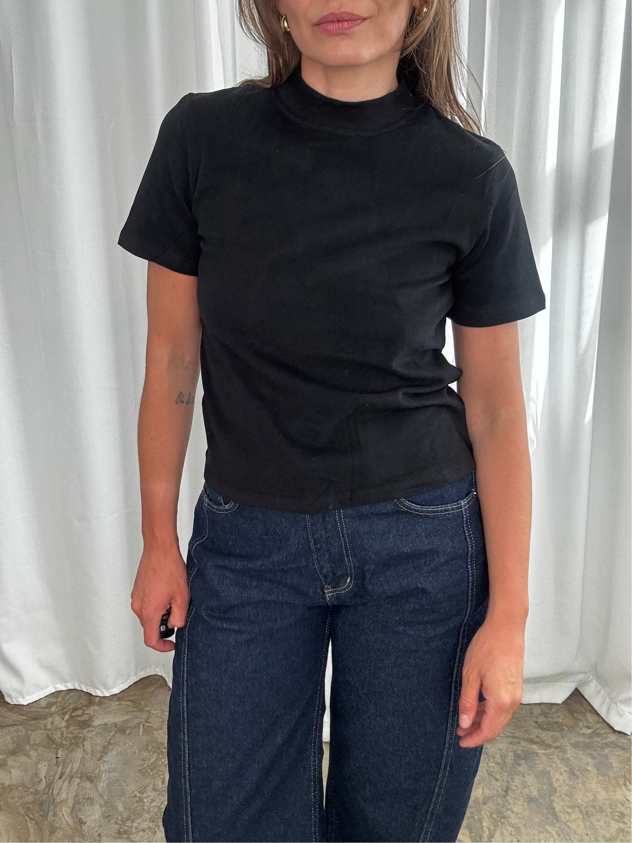 T-shirt black peach