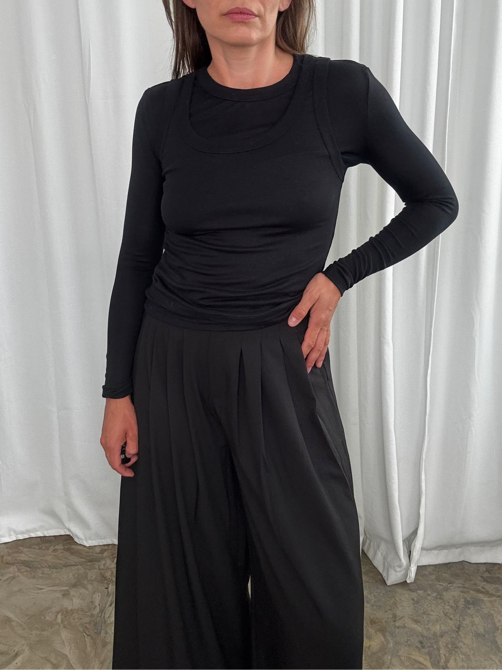 Top longsleeve black 2w1