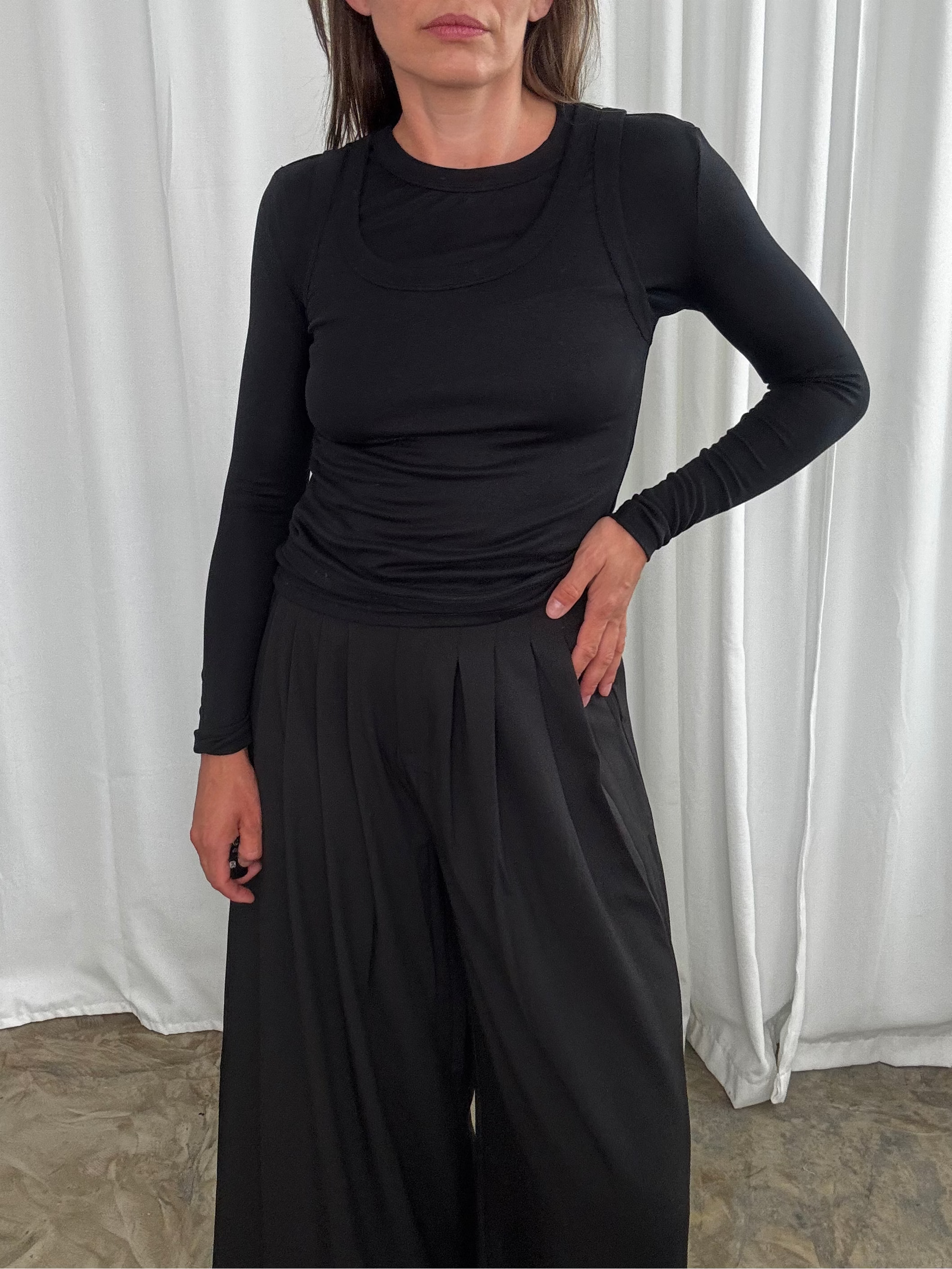 Top longsleeve black 2w1