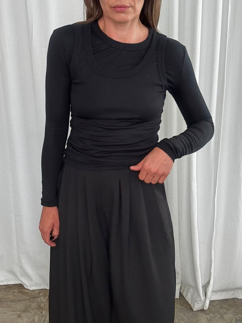 Top longsleeve black 2w1