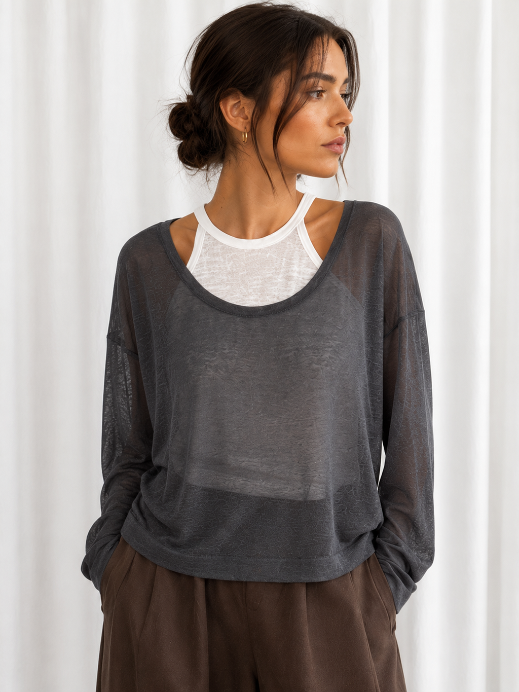 Long layered grey