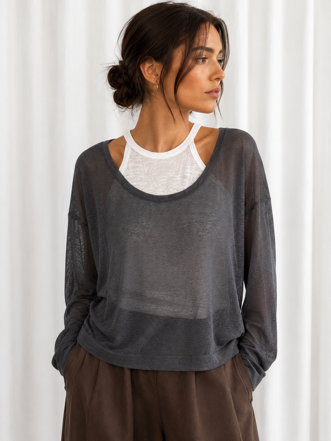 Long layered grey