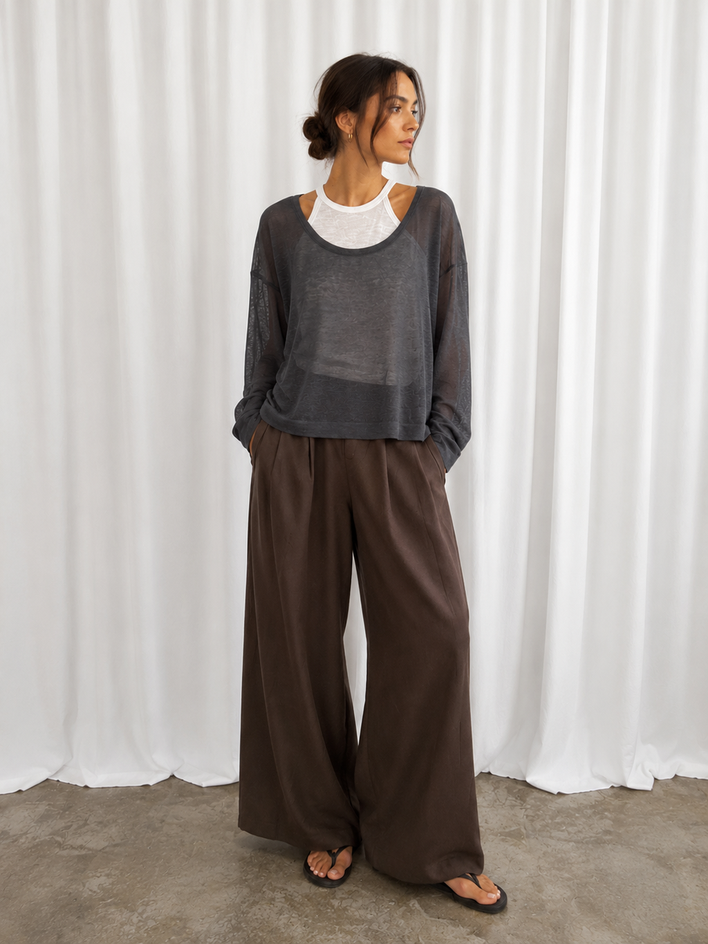 Long layered grey