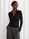 Longsleeve polo black