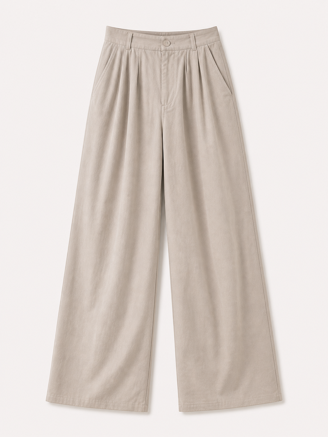 Spodnie wide leg beige