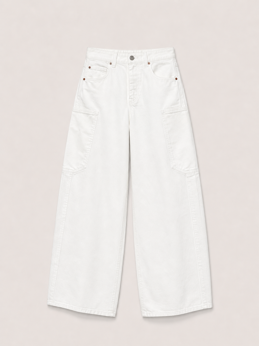 Spodnie jeansowe worker baloon white