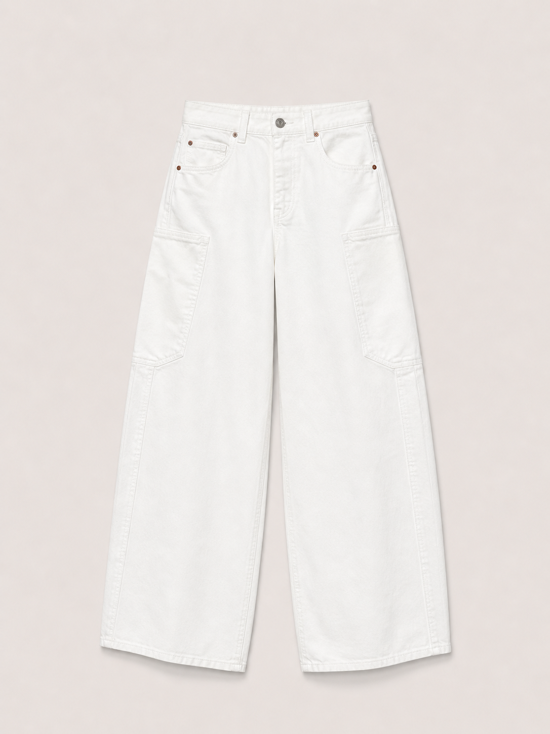 Spodnie jeansowe worker baloon white