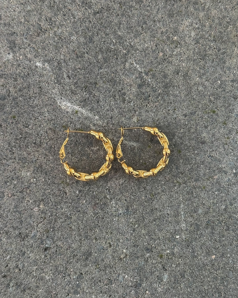 Kolczyki koła mini złote ogniwa