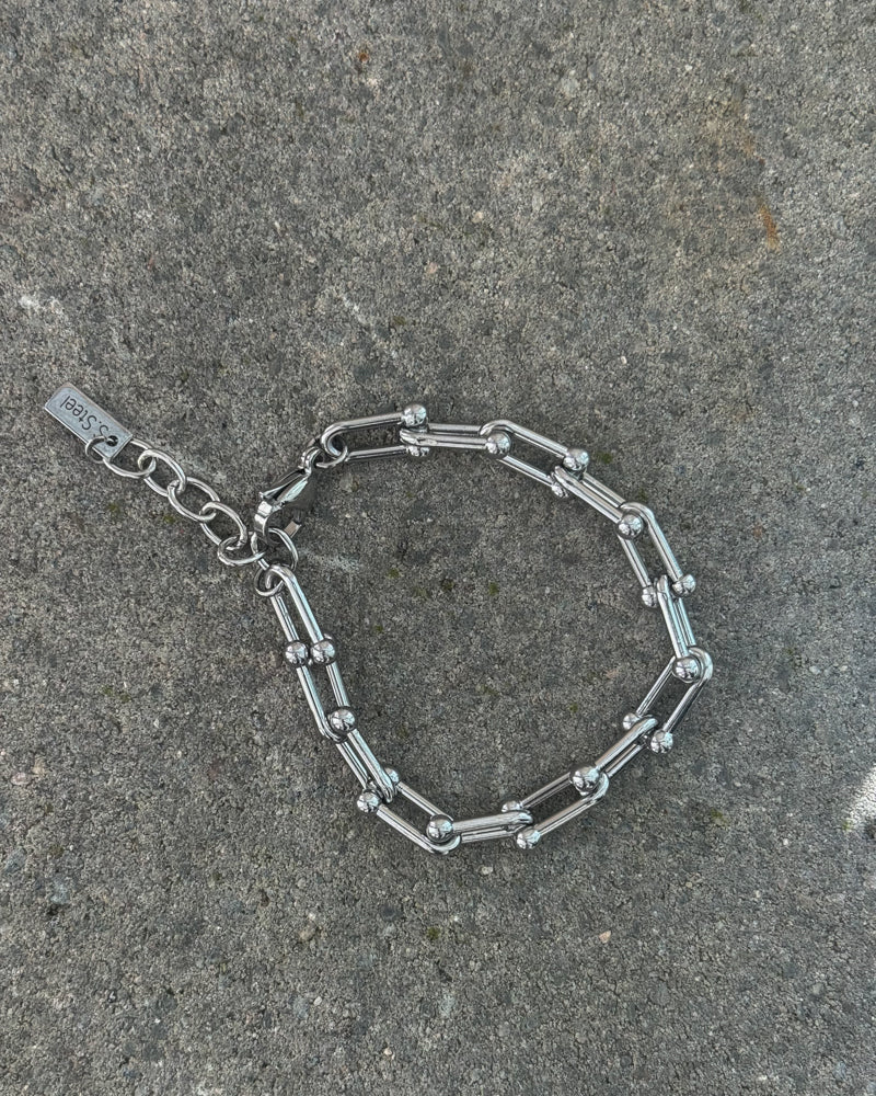 Bransoletka srebrna z ogniwami