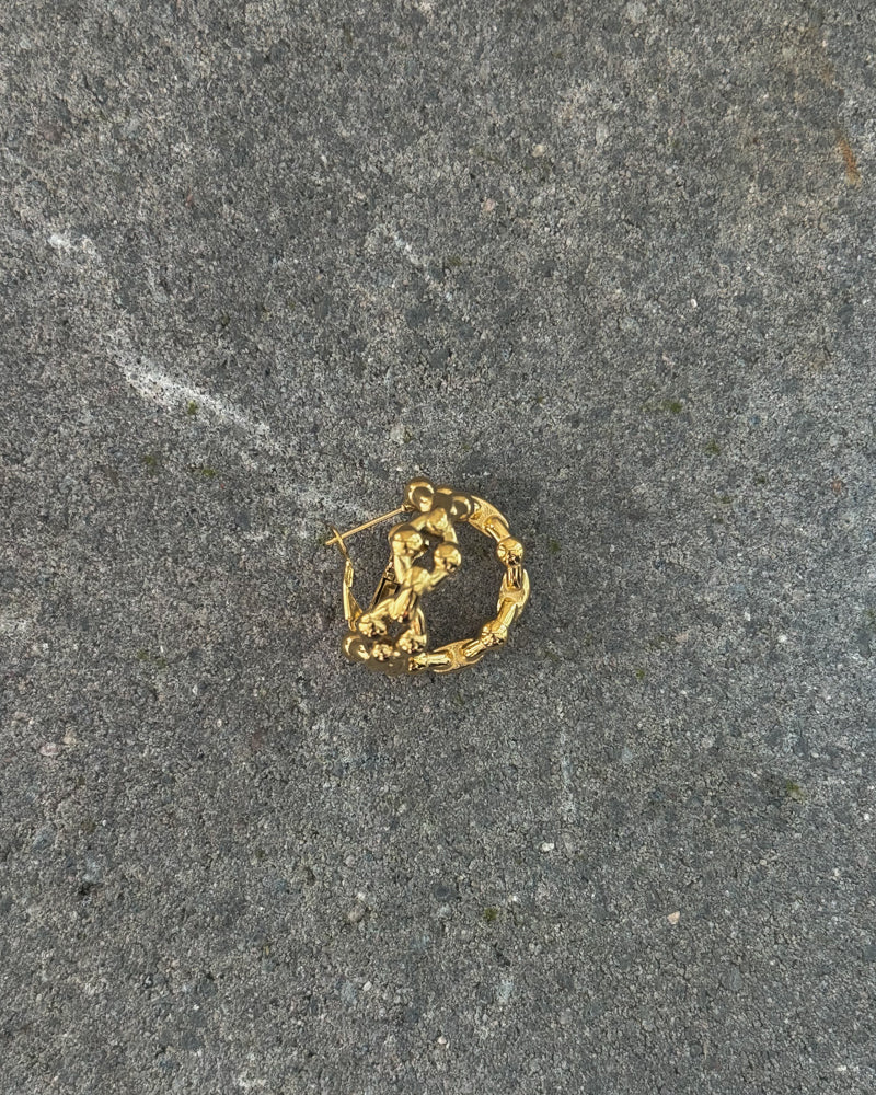 Kolczyki koła mini złote ogniwa