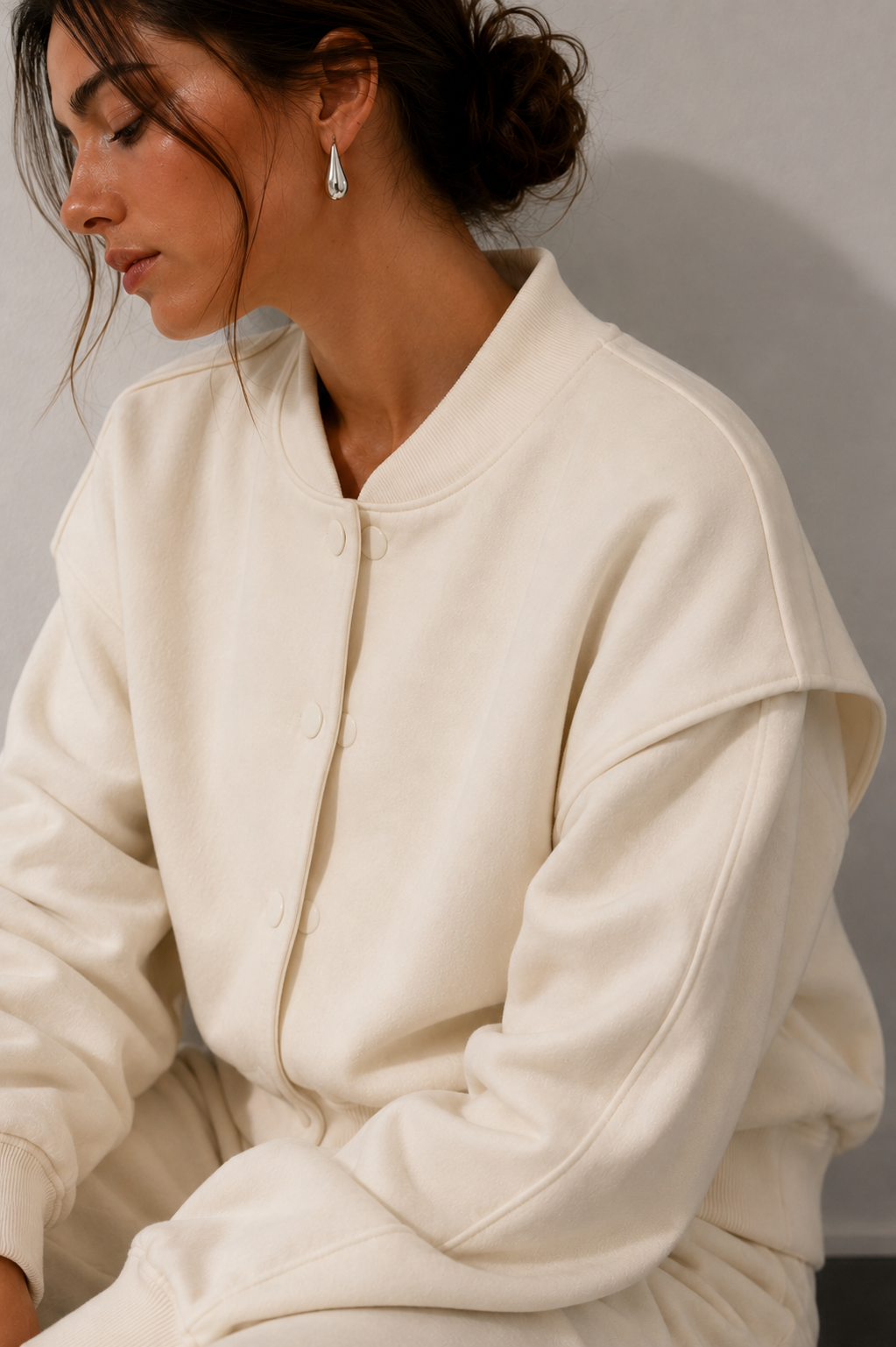 Bluza bomber ecru
