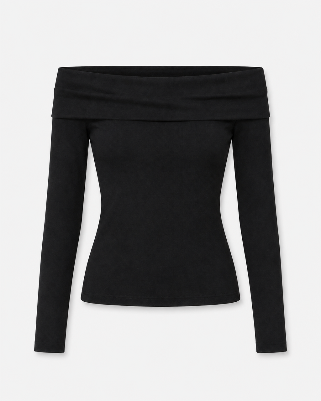 Long soft long czarny z odkrytymi ramionami