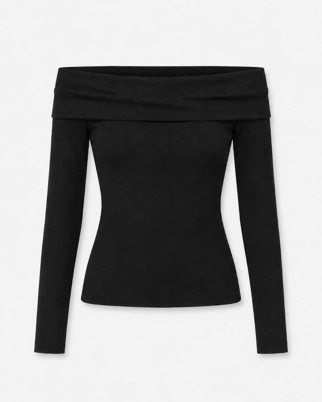 Long soft long czarny z odkrytymi ramionami