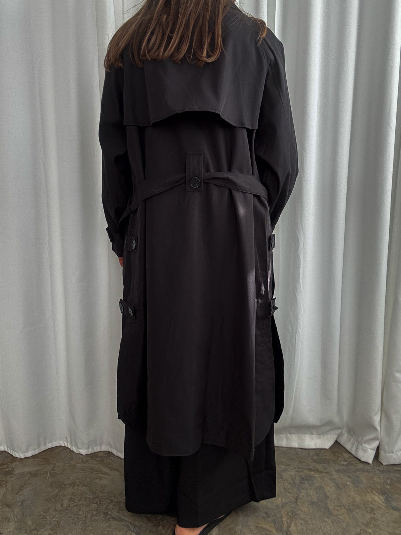 Płaszcz bawełniany typu trench – black