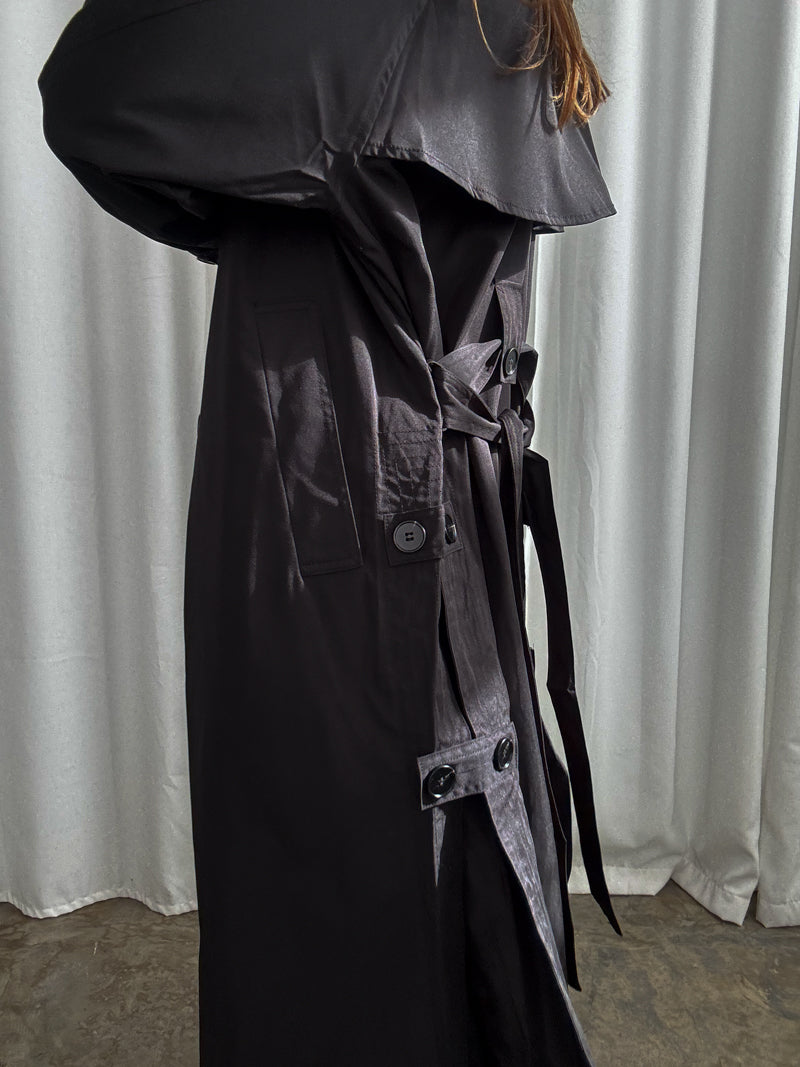 Płaszcz bawełniany typu trench – black