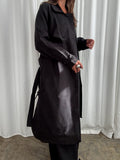 Płaszcz bawełniany typu trench – black