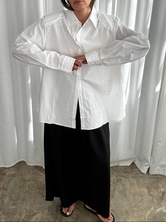 Koszula biała oversize black details