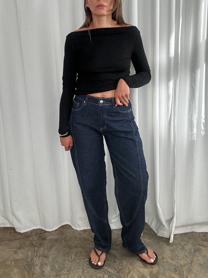 Jeansy baloon navy