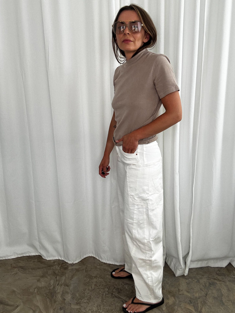 T-shirt taupe peach