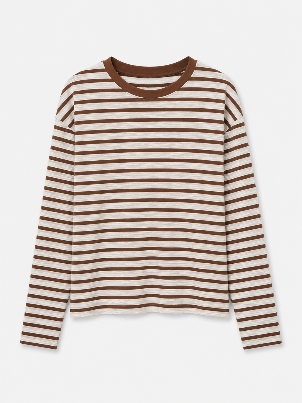 Longsleeve stripes chocolate ecru