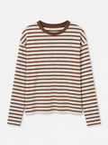 Longsleeve stripes chocolate ecru