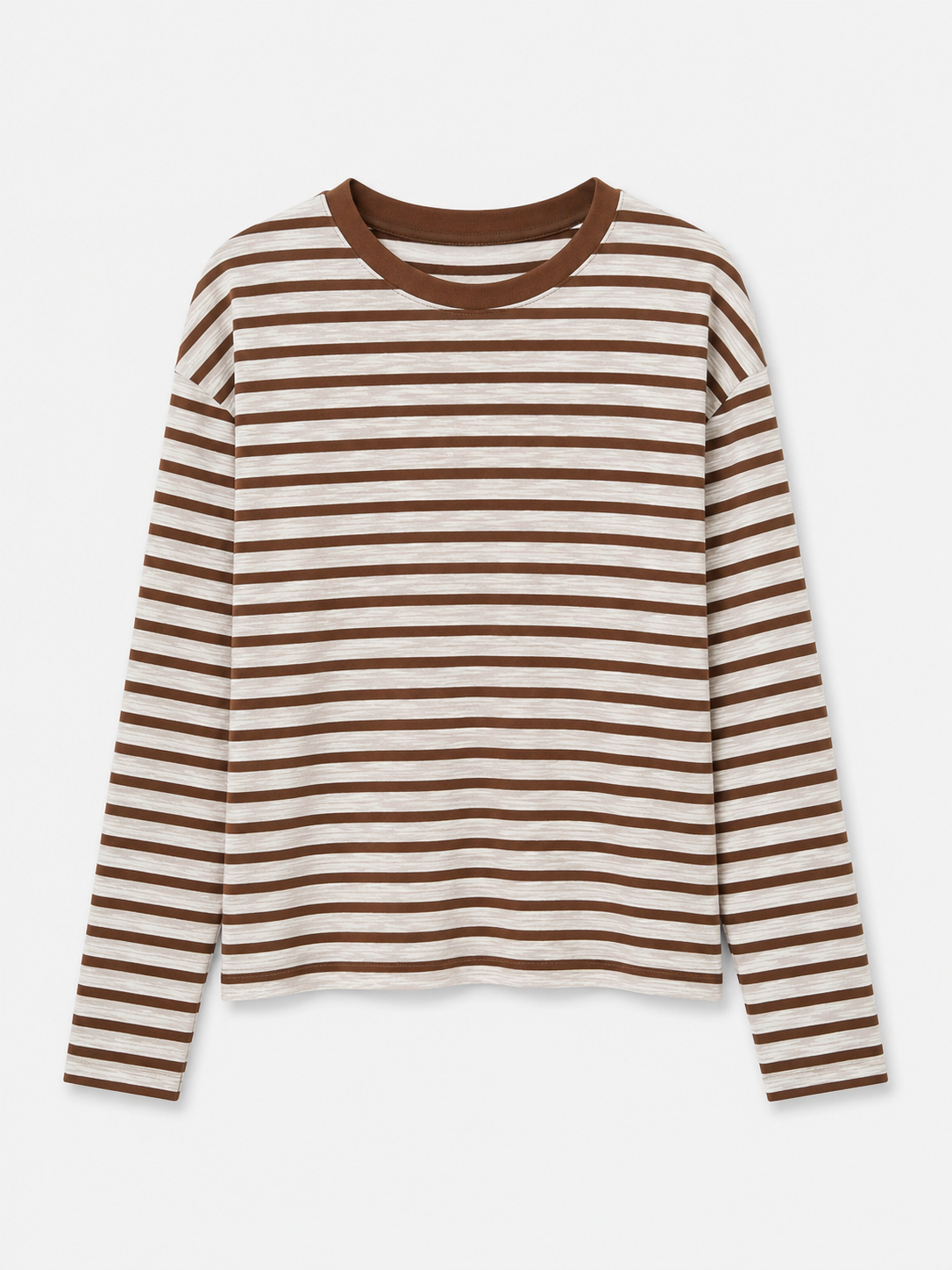 Longsleeve stripes chocolate ecru